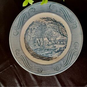 💜 CURRIER & IVES ROYAL IRONSTONE DINNER PLATE OLD GRIST MILL